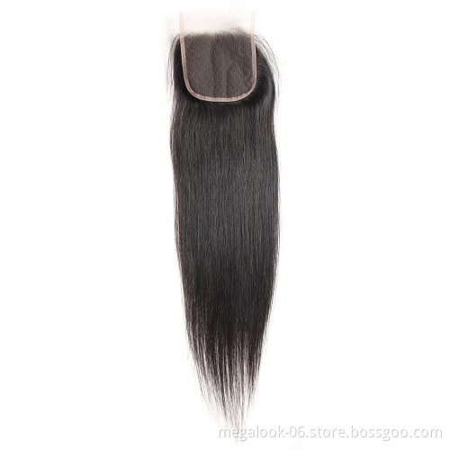Megalook Hair Discounts Cheap 100 Percent Indian Remy Mink Unprocessed Virgin Straight Human Hair Bundle With Closure